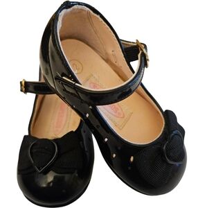 SUPEROOS Vintage 1980's Baby/Toddler Black Patent Leather Mary Jane’s Size 2